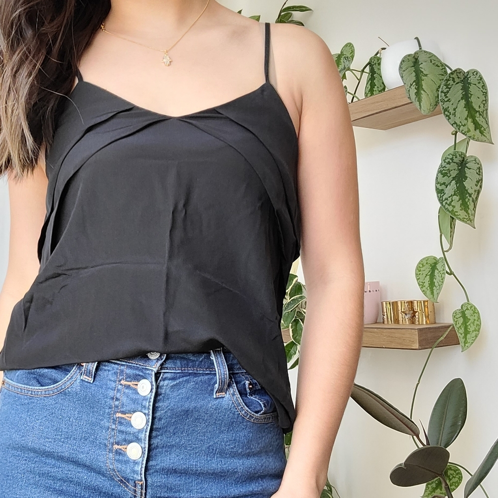 Aritzia black silk cami NWT